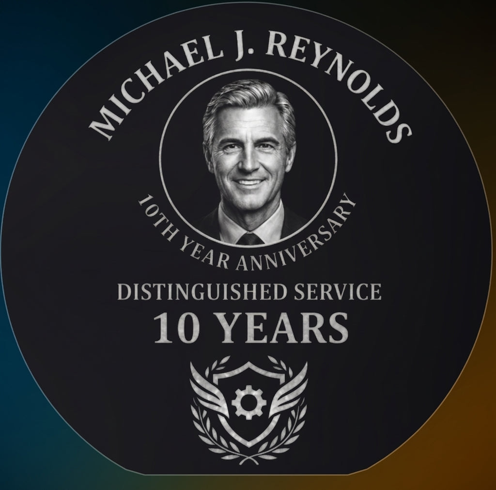 Circular 3D Crystal Award 4.75" x 5" x 1.25"