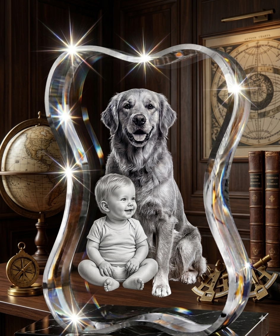 3D Dog Bone Crystal