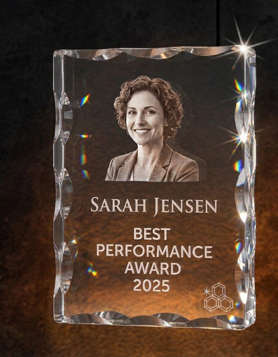 3D Notch Crystal Award & Trophies 6 x 4''