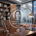 Circular 3D Crystal Award 4.75" x 5" x 1.25"