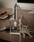 3D Employee Swag Rectangle Keychain